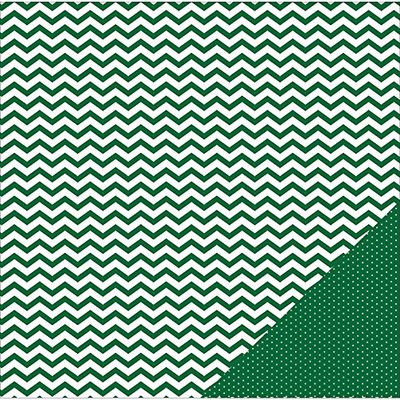 American Crafts Open Stock 12 x 12 - Pattern Paper - Double Sided - Evergreen Chevron 368350
