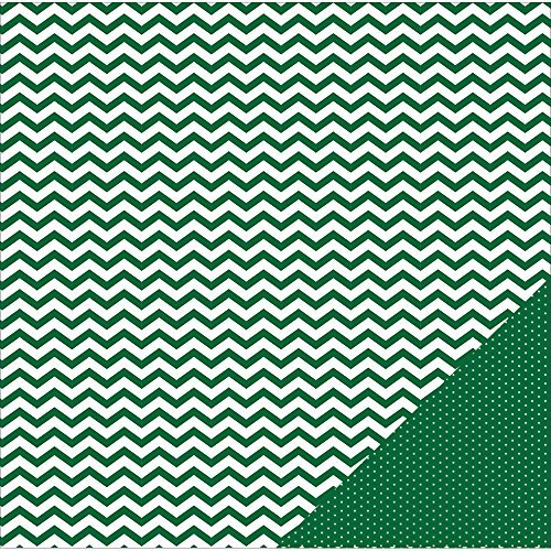 American Crafts Open Stock 12 x 12 - Pattern Paper - Double Sided - Evergreen Chevron 368350