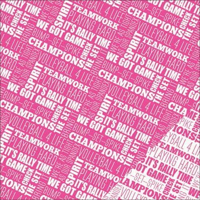 American Crafts Open Stock 12 x 12 - Pattern Paper - Double Sided - Volleyball Words 368476