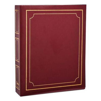Arpan Deluxe Large Self Adhesive Ring Binder Magnetic Page Photo Album 40 Sheets/80 Sides (Red/Burgundy)