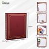 Arpan Deluxe Large Self Adhesive Ring Binder Magnetic Page Photo Album 40 Sheets/80 Sides (Red/Burgundy) view 2