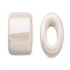 4pcs White Porcelain Slider Beads for /Licorice Leather - Oval ring Style Glaze finish 16x15.5mm/pack (3packs bundle), SAVE $2 view 1