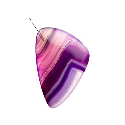 Purple Rounded Triangle Pendant Dyed Agate Half Drilled 24X30mm (2pcs Bundle), Save $1