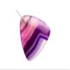 Purple Rounded Triangle Pendant Dyed Agate Half Drilled 24X30mm (2pcs Bundle), Save $1 view 1