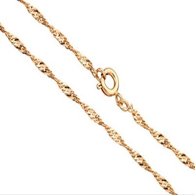 16Inch Necklace Twisted Flat Curb Chain with Springring Clasp/Pack (3packs Bundle), Save $2