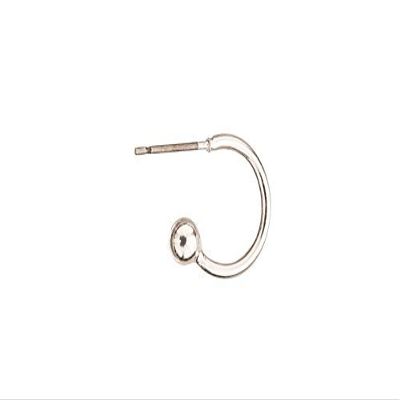 Silver-Plated Round Loop Earring Stud 17.5x12mm with 4mm Ball Sold per Pack of 6 (3pack Bundle), Save $2