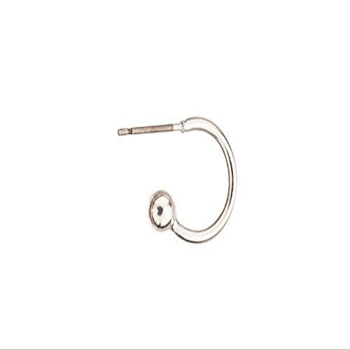 Silver-Plated Round Loop Earring Stud 17.5x12mm with 4mm Ball Sold per Pack of 6 (3pack Bundle), Save $2
