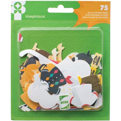 American Crafts Family Fun Cardstock Die-Cuts, Paper Guys, 75-Pack