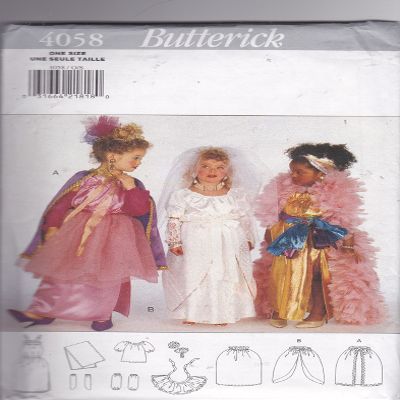 Butterick Pattern 4058 Children's Dress-Up Clothes