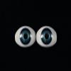 10mm Gold Blue 2pcs Glastic Realistic Doll Eyes Oval Made in Japan view 1