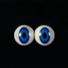11mm Blue 2pcs Glastic Realistic Doll Eyes Oval Made in Japan view 1