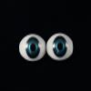 12mm Gold Blue/green 2pcs Glastic Realistic Doll Eyes Oval Made in Japan view 1