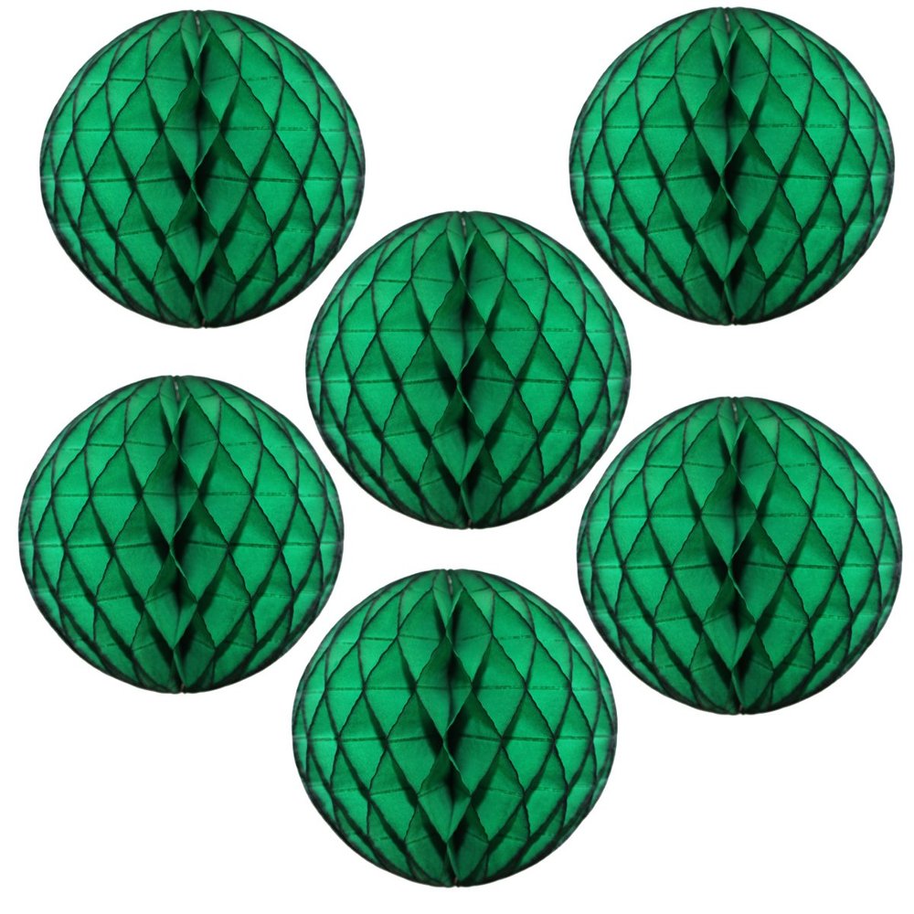 6-pack 5 Inch Dark Green Honeycomb Tissue Paper Balls