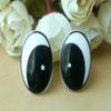 22mmx15mm (K) Black Comic Eyes/Safety Eyes/Printed Eyes - 6 Pairs view 1