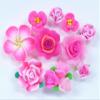 LOVEKITTY 10 pcs Mixed lot Handmade Clay Flower Cabochons -- Hot Pink view 1