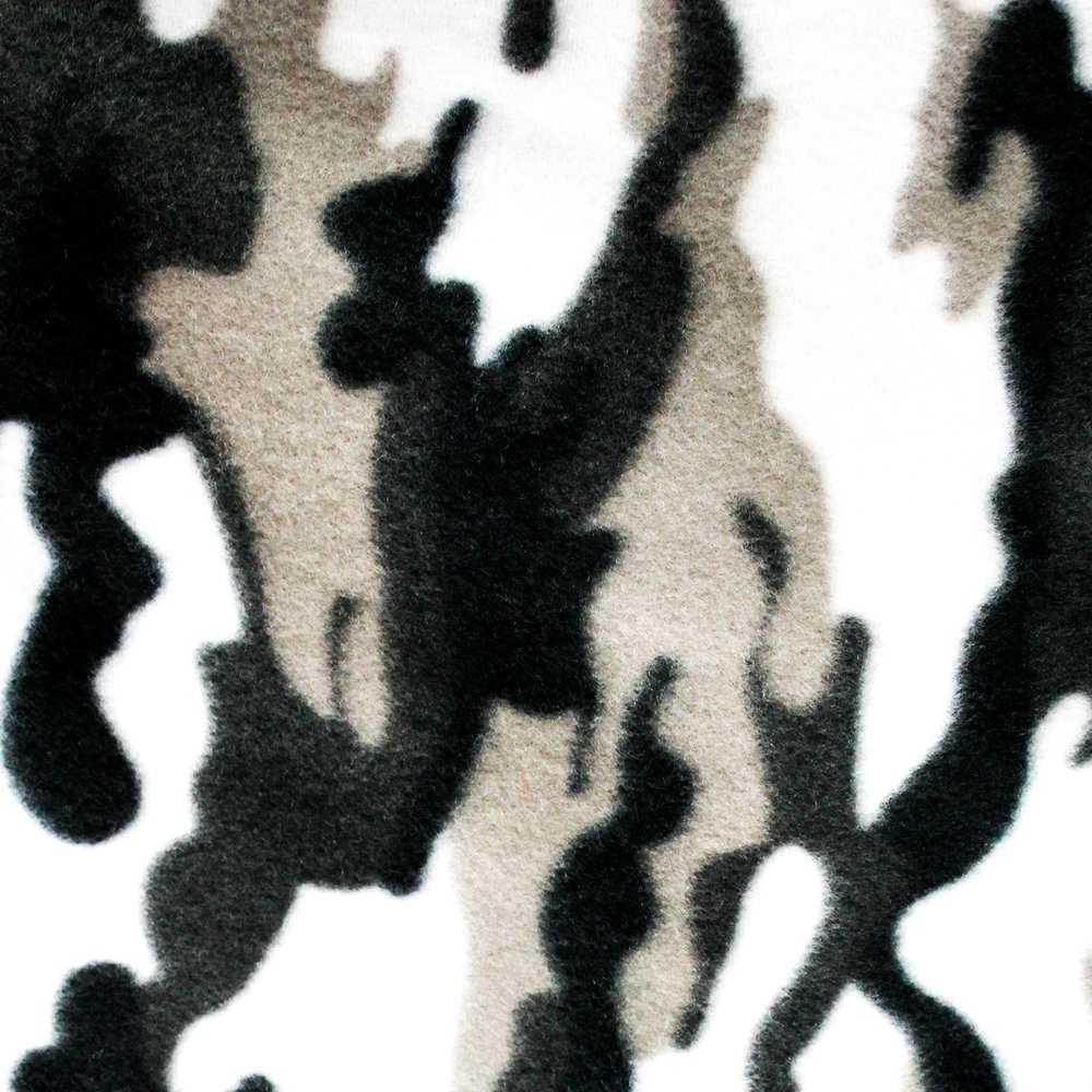 Black & White Army Camouflage Fleece Fabric, 60 Inches Wide Sold By The Yard (FB)