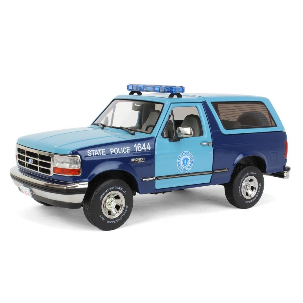 Greenlight 1/18 Massachusetts State Police 1996 Ford Bronco XLT Artisan Collection 19120