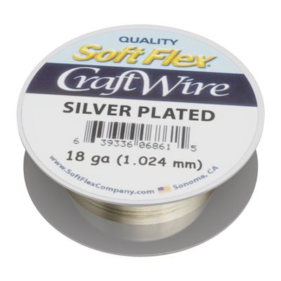 Soft Flex 18 Gauge Craft Wire - Non Tarnish Silver - Jewelry Making Craft Wire with Silver Plating