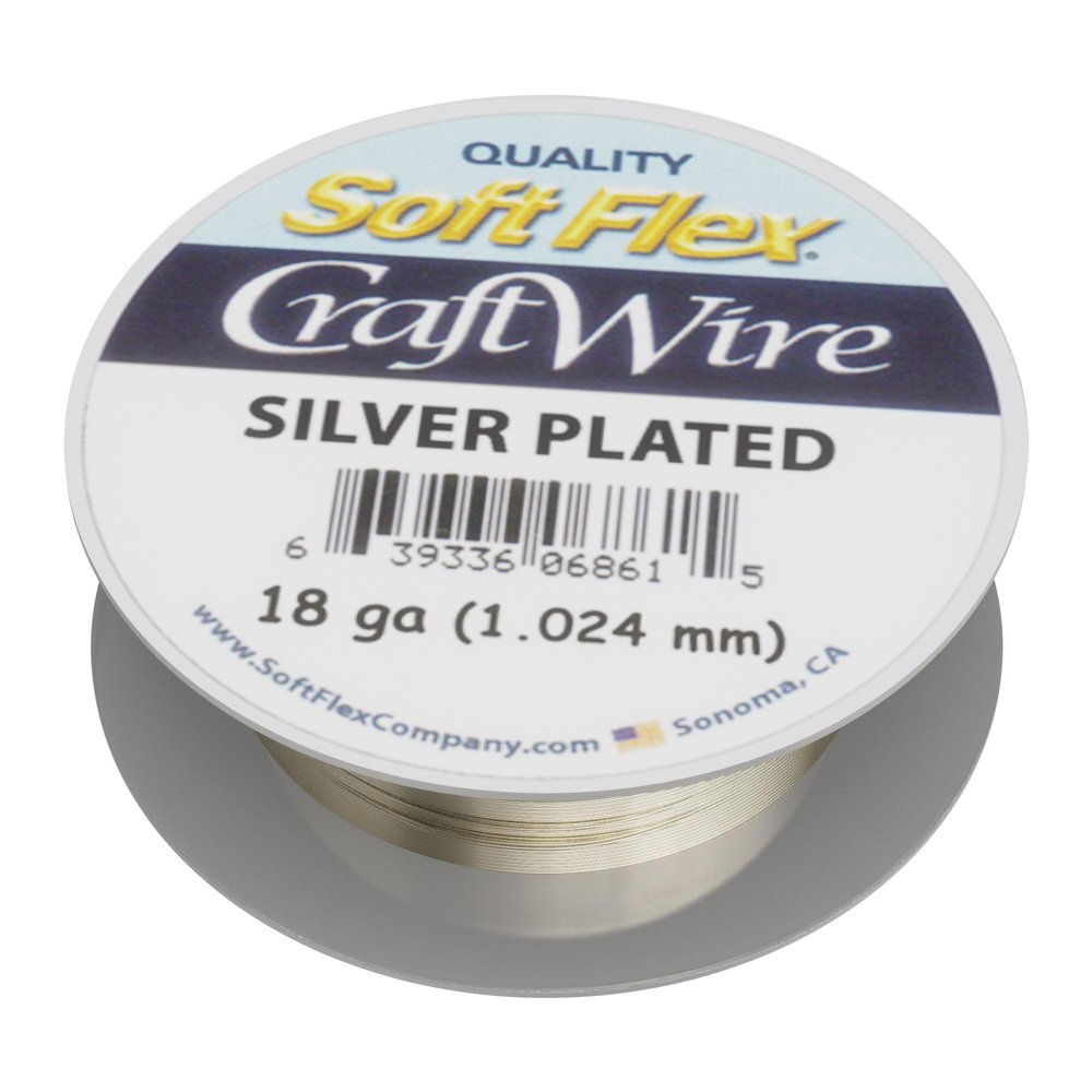 Soft Flex 18 Gauge Craft Wire - Non Tarnish Silver - Jewelry Making Craft Wire with Silver Plating
