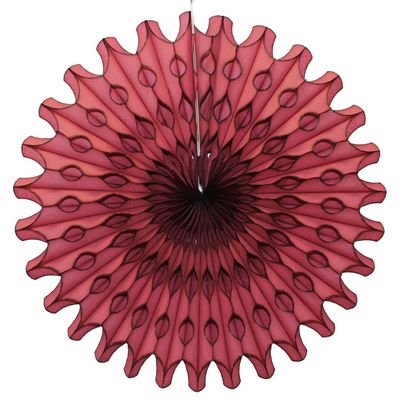 Devra Party 3-Pack 18 Inch Large Honeycomb Tissue Paper Fan (Maroon)