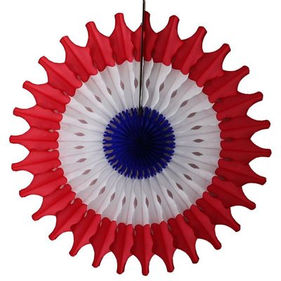 Devra Party 6-Pack 18 Inch Honeycomb Tissue Paper Fan (Red/White/Blue)
