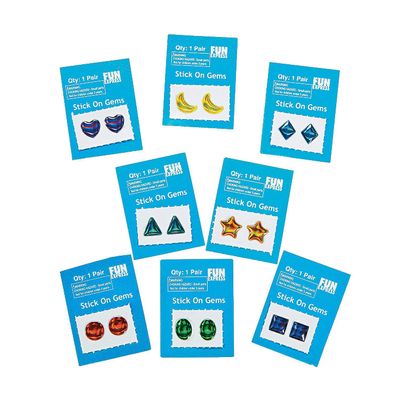 Value Pack Stick-On Gems, 6/72 pc packages
