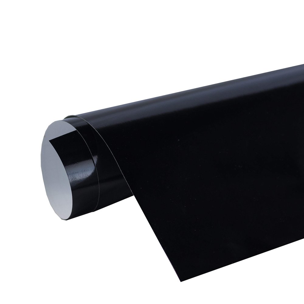 24" x 20 ft Roll of glossy Black Repositionable Adhesive-Backed Vinyl for Craft Cutters, Punches and Vinyl Sign Cutters