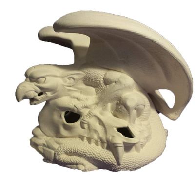 Gargoyle and Skull Smoker 7" Ready to Paint Ceramic Bisque