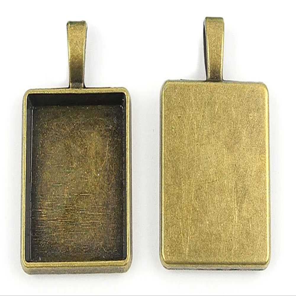 20x Anti-Brass Fashion Jewelry Making Charms A1950 Square Setting Cabochon Frame Wholesale Supplies Pendant Craft DIY Vintage Alloys Necklace Bulk Supply Findings