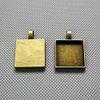 20x Anti-Brass Fashion Jewelry Making Charms A1950 Square Setting Cabochon Frame Wholesale Supplies Pendant Craft DIY Vintage Alloys Necklace Bulk Supply Findings view 2