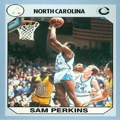 Autograph Warehouse Sam Perkins Basketball Card (North Carolina) 1990 Collegiate Collection No.22