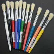 Art Supplies 402048 Stubby Brushes with Handles - Turquoise