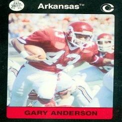 Autograph Warehouse Gary Anderson Football Card (Arkansas) 1991 Collegiate Collection No.50