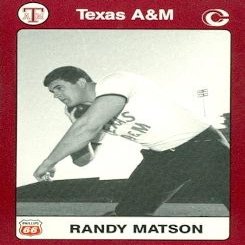 Autograph Warehouse Randy Matson Trading Card (Texas A&M) 1991 Collegiate Collection No.44 Track & Field