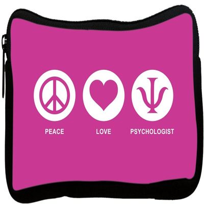 Rikki Knight Peace Love Psychologist Rose Pink Color Neoprene Pencil Case (dky-Neo-pc42159)