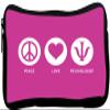 Rikki Knight Peace Love Psychologist Rose Pink Color Neoprene Pencil Case (dky-Neo-pc42159) view 1