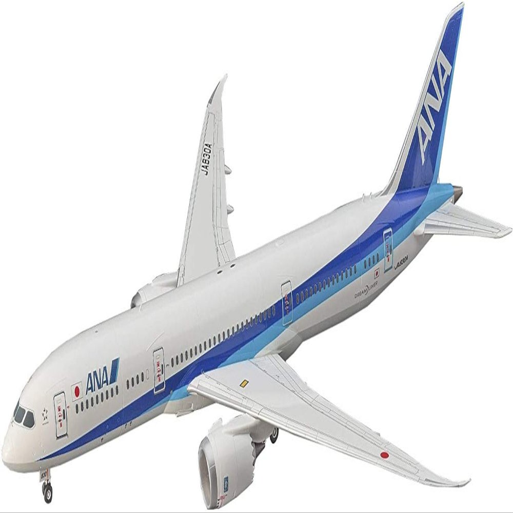 Hasegawa 1:200 ANA B787-9 Airliner Model Kit, Blue, Plastic, Highly Detailed, Full Colour Transfers, Teen, Unisex, 32 cm x 31 cm x 12 cm