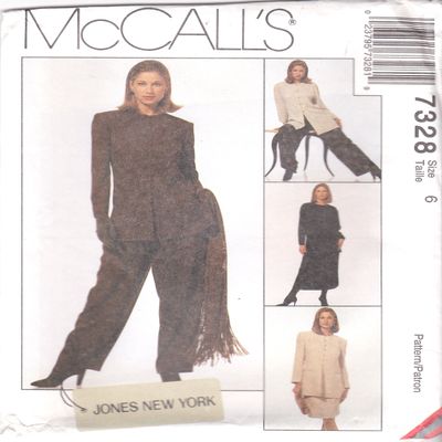 McCalls Sewing Pattern 7328 Misses Size 16 Lined Jacket Tunic Skirt Pants