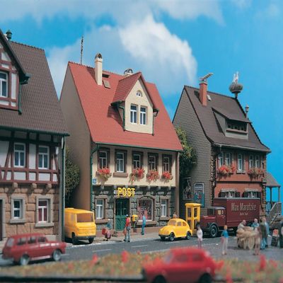 VOLLMER N Scale Market Street Value Set - Post Office 3-3/16 x 2-5/8 x 4" (8 x 6.6 x 10.2cm)