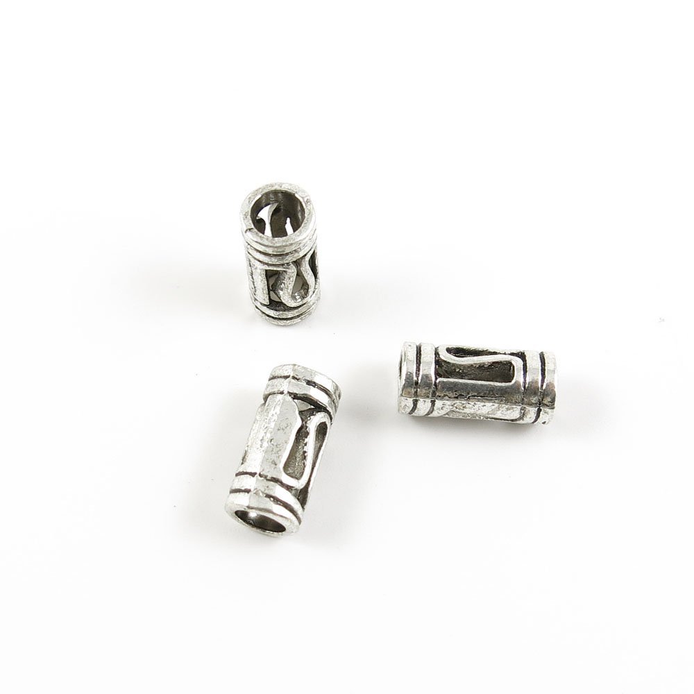 20 Pieces Wholesale Supplies Ancient Silver Fashion Jewelry Making Charms Findings W-13475 Long Bead Pendant Craft DIY Vintage Alloys Necklace Bulk Supply Accessoires
