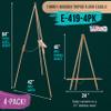 U.S. Art Supply 64" Wooden Easel Stand (4 Pack) - Adjustable A-Frame Tripod for Painting, Drawing, Photos & Signs - Lightweight Easels, Wood Easel Stand for Sign Wedding Display 40" Canvas Capacity view 2