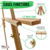 U.S. Art Supply 64" Wooden Easel Stand (4 Pack) - Adjustable A-Frame Tripod for Painting, Drawing, Photos & Signs - Lightweight Easels, Wood Easel Stand for Sign Wedding Display 40" Canvas Capacity view 3