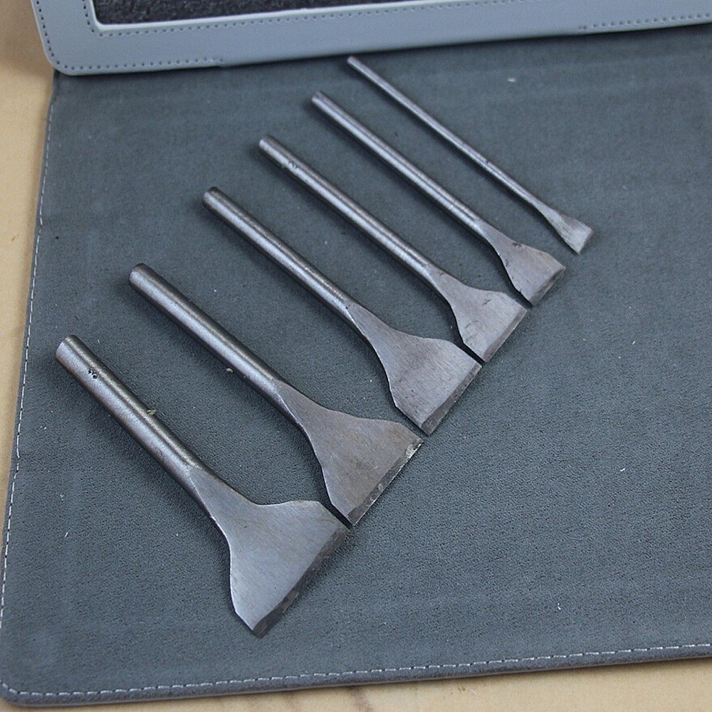 WellieSTR 6 Size Set Straight Punch Slot Punches 8/15/20/25/30/35mm For Leather Craft DIY Hand Work Leathercraft Tool