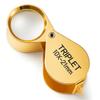 MAXIMIZE Gold Jeweler's Loupe | 10X Magnification | 21mm Triplet Lens | Swivel Case | Gold Plated view 1