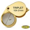MAXIMIZE Gold Jeweler's Loupe | 10X Magnification | 21mm Triplet Lens | Swivel Case | Gold Plated view 2