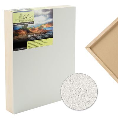 Da Vinci Pro Resist-Grip Coarse Textured Gesso Board, 4x12, 2" Depth Art Boards for Painting, White Acrylic Polymer with Quartz Sand, Warp-Resistant Cradled and Sealed MDF Panel