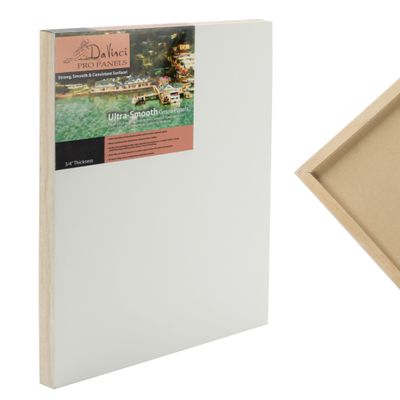 Da Vinci Pro Ultra Smooth Wood Canvas Gesso Board - 3/4" Deep, 16x16 Single White Acrylic Polymer Gesso Panels for Painting Fine Portraits and Ultra Fine Detail Illustrations and Artwork