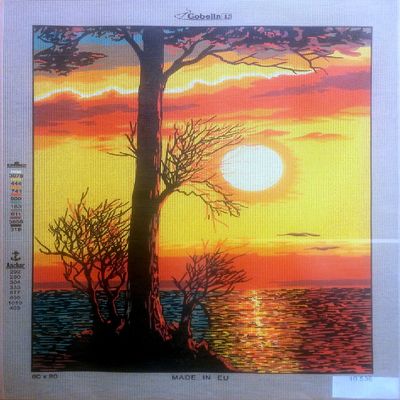 Needlepoint Painted Canvas Counted Cross Stitch Tapestry Kit Gobelin - Sunset. 24"x32" 10.536 By Gobelinl
