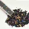 1 Oz Rainbow Dichroic Medium Frit Flakes on Black- 90 Coe view 1