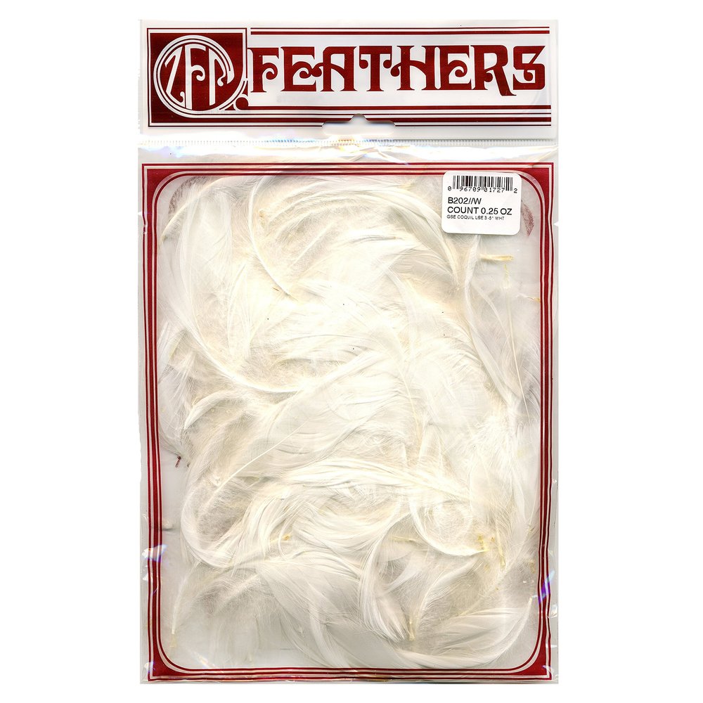 Zucker Feather (TM) - Loose Goose Coquille Dyed - White